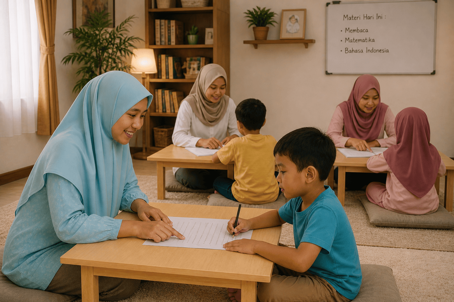 Siswa belajar membaca dengan metode Ahe